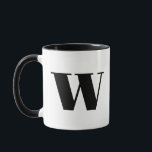 Modern Monogram Initial Letter w Black and White Mug<br><div class="desc">Stylish modern w monogram in black and white. If your preferred letter does not work on this mug,  please see the monogram mug collection for the letter you'd like or contact me.</div>