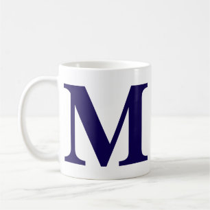 Modern Monogram Initial Modern Blue Coffee Mug 