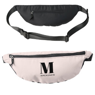Modern Monogram Initial Name Blush Pink Bum Bags
