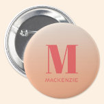 Modern Monogram Initial Name Peach Gradient<br><div class="desc">Modern typography minimalist monogram initial name design which can be changed to personalise.  Peach gradient background.</div>