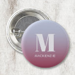 Modern Monogram Initial Name Pink Blue Gradient<br><div class="desc">Modern typography minimalist monogram initial name design which can be changed to personalise.  White on a pink to blue gradient background.</div>