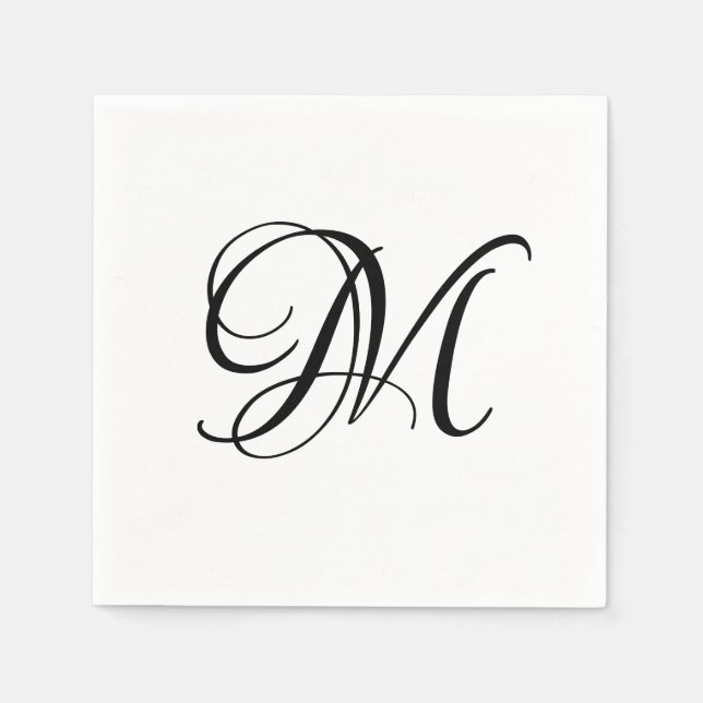 Modern Monogram Initial  Napkin (Front)