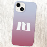 Modern Monogram Initial Pink Blue Gradient Case-Mate iPhone 14 Case<br><div class="desc">Modern lower case typography minimalist monogram initial design which can be changed to personalise.  White on a magenta pink to pale blue gradient background.</div>