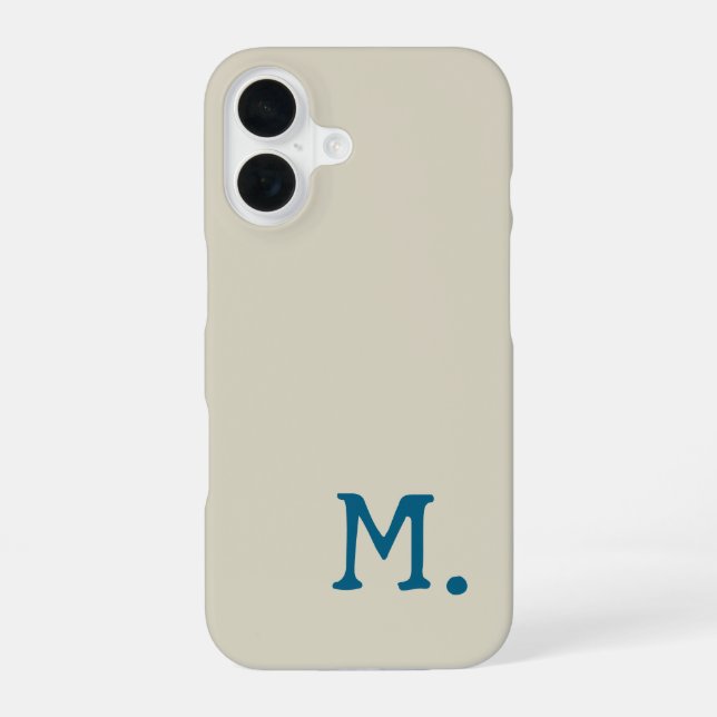Modern Monogram Initial Replace Add Yours iPhone 16 Case (Back)