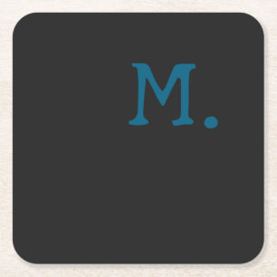 Modern Monogram Initial Replace Add Yours Square Paper Coaster