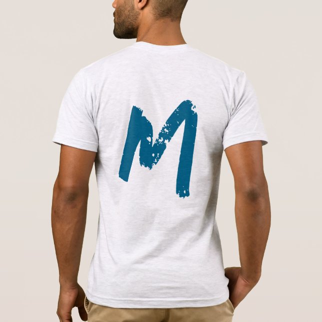 Modern Monogram Initial Replace Add Yours T-Shirt (Back)