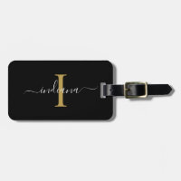Modern Monogram Initial Script Name Return Address