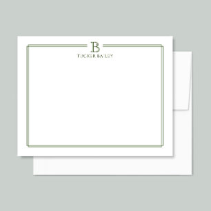 Modern Monogram Initial Thin Border Professional Card