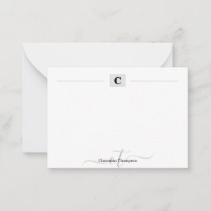 Modern Monogram Initials Box Simple White Card
