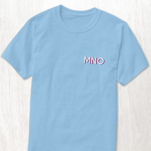 Modern Monogram Initials Drop Shadow Crest T-Shirt