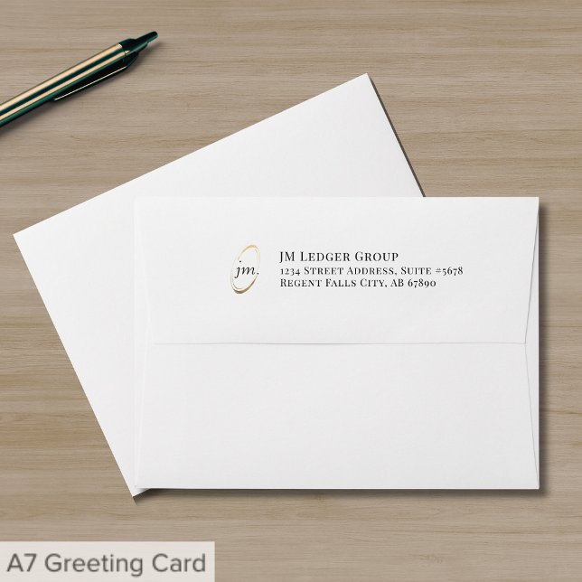 Modern Monogram Initials Logo Emblem Envelope (Creator Uploaded)