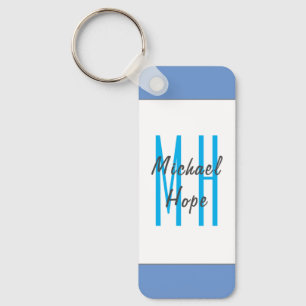 Modern Monogram Initials Professional Plain Simple Key Ring