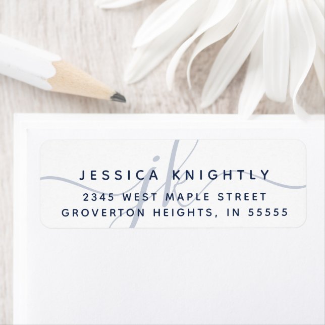 Modern Monogram Initials Script Navy Blue Minimal (Insitu)
