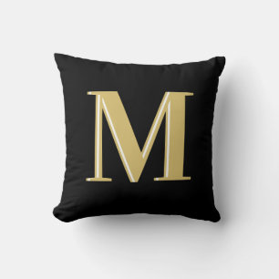 Modern monogram initials typography  cushion