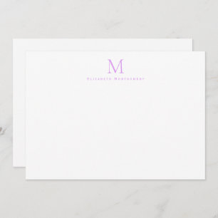 Modern Monogram Lavender Purple Correspondence     Card