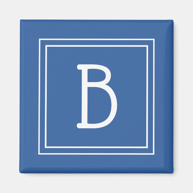 Modern Monogram Letter Initial Template Royal Blue Magnet (Front)