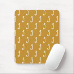 Modern Monogram Letter Typewriter Font Yellow Mouse Pad<br><div class="desc">Cute modern typewriter typography monogram pattern in mustard yellow.</div>