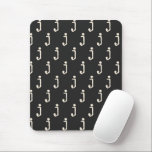 Modern Monogram Letter Typewriter Typography Black Mouse Pad<br><div class="desc">Cute modern typewriter typography monogram pattern in black.</div>