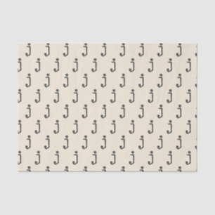 Modern Monogram Letter Typewriter Typography Cream Tissue Paper