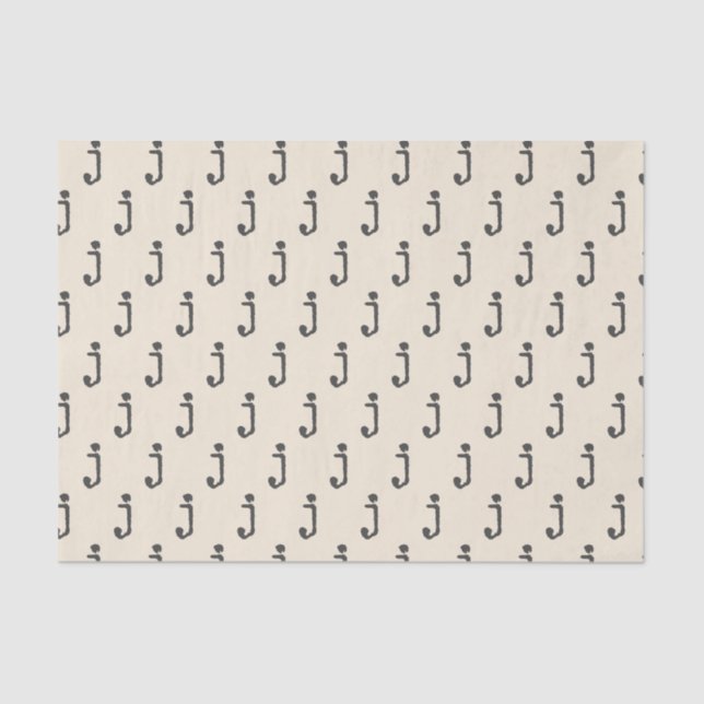 Modern Monogram Letter Typewriter Typography Cream Tissue Paper (Front)