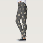 Modern Monogram Letter Typewriter Typography Grey Leggings<br><div class="desc">Cute modern typewriter typography monogram pattern with the letter of your choosing,  in charcoal grey and cream.</div>