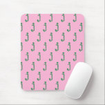 Modern Monogram Letter Typewriter Typography Pink  Mouse Pad<br><div class="desc">Cute modern typewriter typography monogram pattern in pink and green.</div>