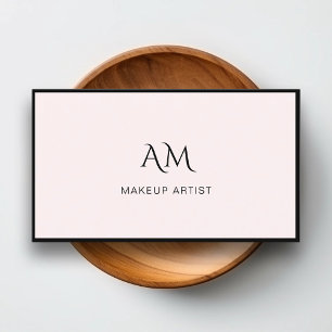 Modern, Monogram, Lightpink Business Card
