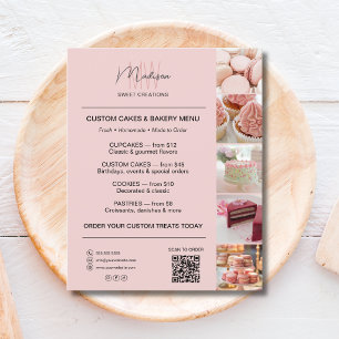 Modern Monogram Logo Bakery Menu QR Code