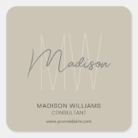 Modern Monogram Logo Beige Consultant