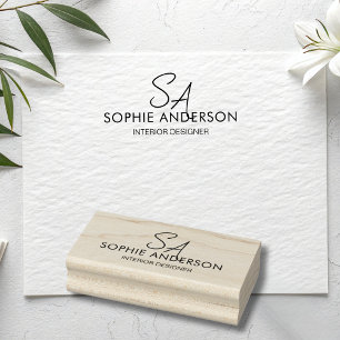 Modern Monogram Logo Professional Business Rubber Stamp
