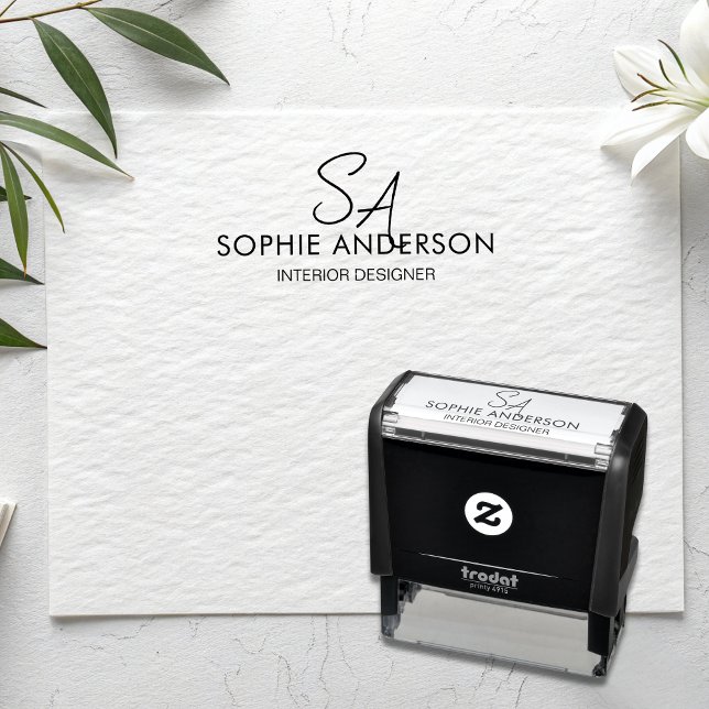 Modern Monogram Logo Professional Business Self-inking Stamp (Modern Monogram Logo Professional Business Self-Inking Stamp)