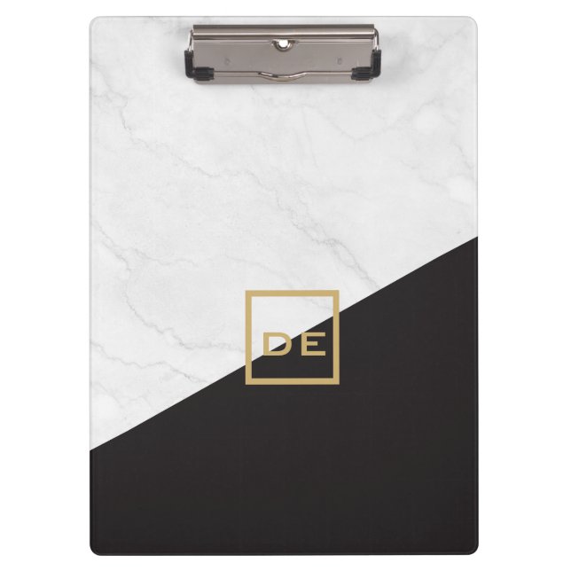 Modern Monogram Logo with Geometric Design Clipboard (Front)