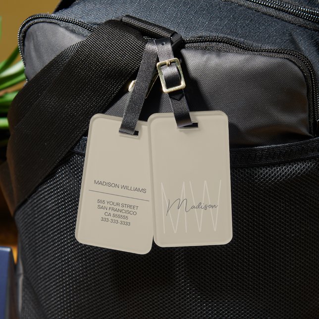 Modern Monogram Luggage Tag (Creator Uploaded)