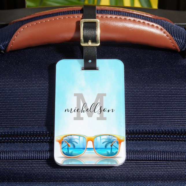 Modern Monogram Luggage Tag  (Front Insitu 2)