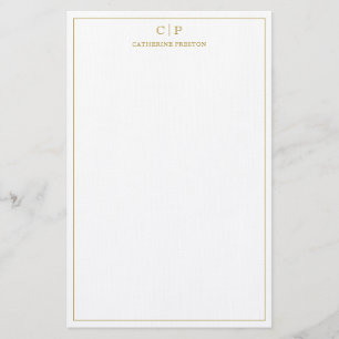 Modern Monogram Luxury Gold Personal Stationery