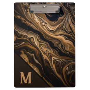 Modern Monogram Marble Clipboard