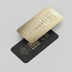 Modern Monogram Marketing Professional Faux Gold  Business Card