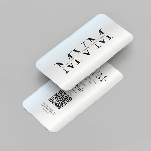 Modern Monogram Marketing Professional Logo Silver Business Card