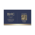 Modern Monogram Medical Caduceus Blue Faux Gold