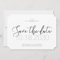 Modern Monogram Minimal Save the Date