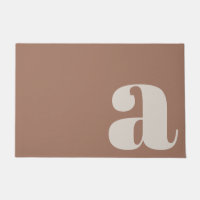 Modern Monogram Minimalist Mocha Brown Entryway