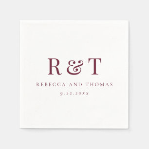 Modern Monogram Minimalist Wedding Napkin