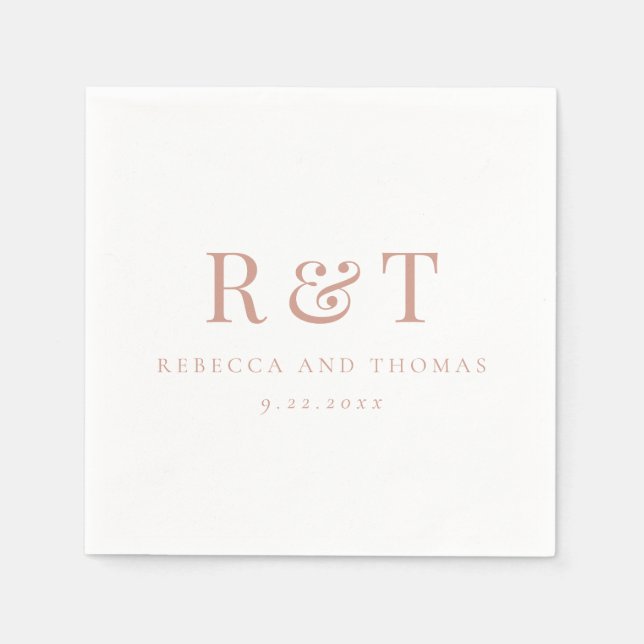 Modern Monogram Minimalist Wedding Napkin (Front)