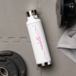 Modern Monogram Name Bridesmaid Bachelorette Pink Water Bottle<br><div class="desc">Modern Monogram Name Bridesmaid Bachelorette Bridal Wedding Water Bottle</div>