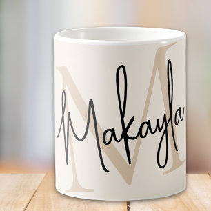 Modern Monogram Name Coffee Mug