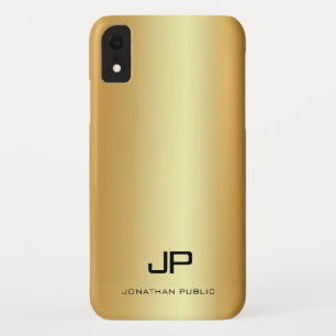 Modern Monogram Name Elegant Gold Look Template Case-Mate iPhone Case