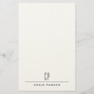 Modern Monogram Name Professional Plain Minimalist Stationery