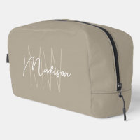 Modern Monogram Name Script Beige