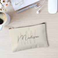Modern Monogram Name Script Cream