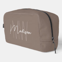 Modern Monogram Name Script Taupe